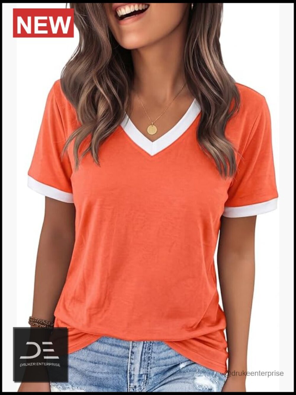 Graphic Tee Short Sleeve V Neck Cotton Blend Loose Fit Casual Cute T Shirt